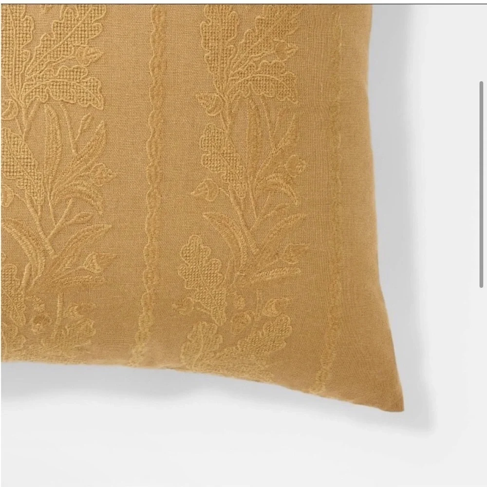 Tonal Embroidered Acorn Lumbar Throw Pillow Tan - Threshold™ Studio McGee NWT